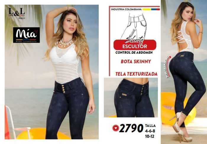 JEANS L&L, BOTA SKINNY, COLOR TELA TEXTURIZADA