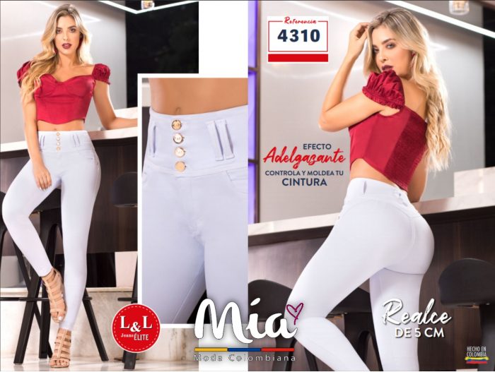 JEANS L&L BLANCO SIN BOLSAS