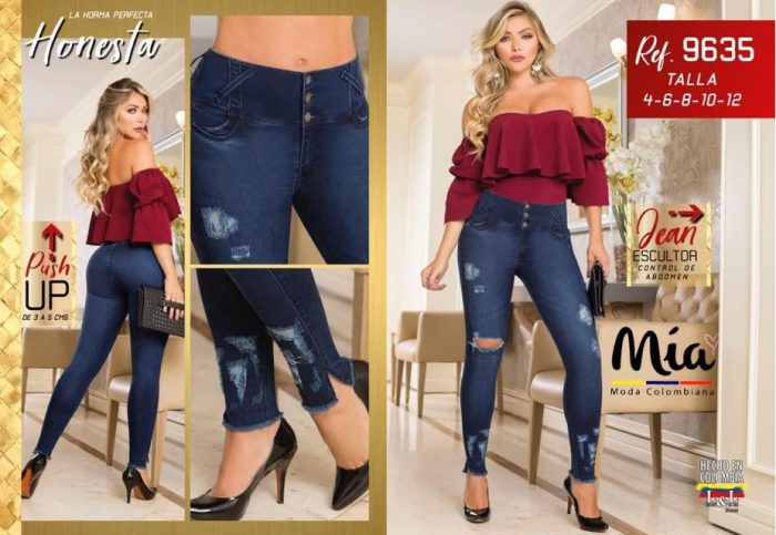 JEANS L&L AZUL CON DESGASTES