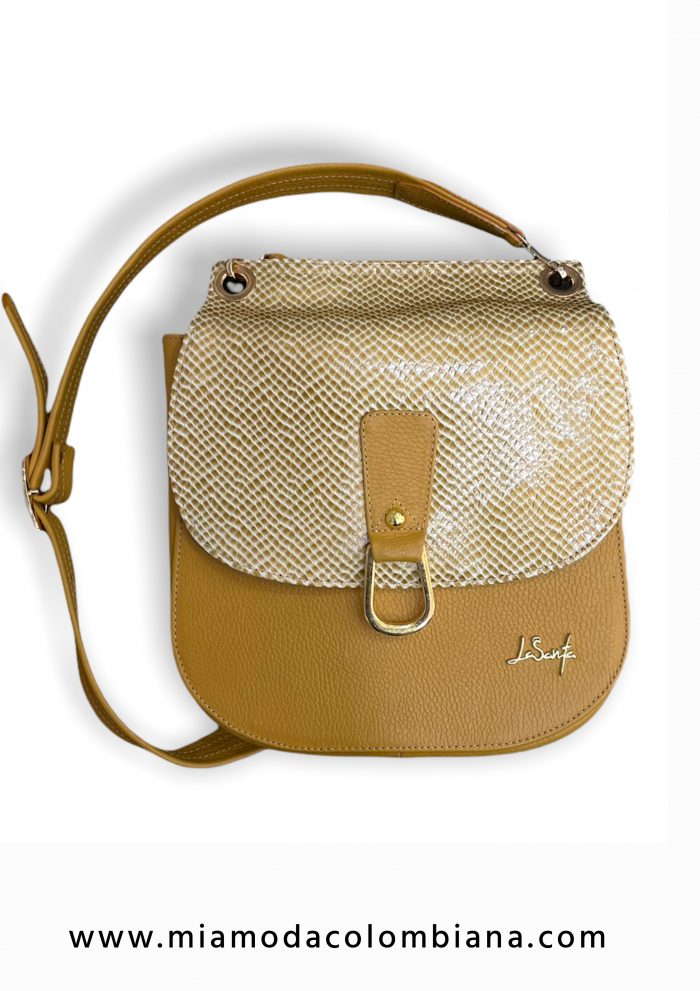 BOLSA EN PIEL COLOR MOSTAZA