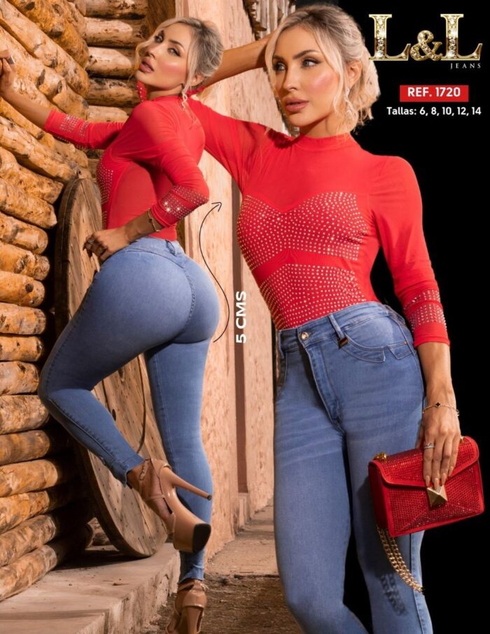 JEANS L&L,CLARO 1 BOTON SIN BOLSAS